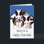 "Happy Chanukah and Happy Moo Year" Grußkarte Feiertagskarte<br><div class="desc">"Hier ist eine glückliche Chanukah und ein glückliches Moo Year" Grußkarte mit Umschlag. Um diese Karte zu personalisieren, löschen Sie einfach Text in und aus und fügen Sie Ihre eigenen Wörter hinzu. Wählen Sie Ihren bevorzugten Schriftart Stil, Farbe, Größe und Wortlaut. Danke, dass Sie anhalten und einkaufen. Sehr geschätzt!!! Happy...</div>