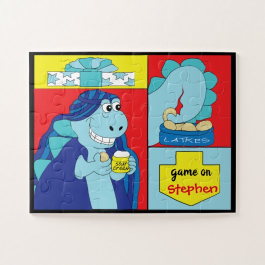 Happy Chanukah Dinosaur Jigsaw Puzzle (Horizontal)