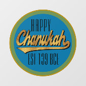Happy Chanukah EST 139 BCE Window Cling Fensteraufkleber (Blatt)