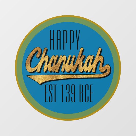 Happy Chanukah EST 139 BCE Window Cling Fensteraufkleber (Blatt)