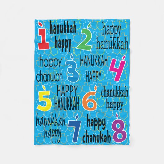 Happy Chanukah Fleece Blanket (Vorderseite)