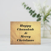 Happy Chanukah & Frohe Weihnachtsfeier Postkarte (Stehend Vorderseite)