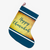 Happy Chanukah Großer Weihnachtsstrumpf (Vorderansicht (hängend))