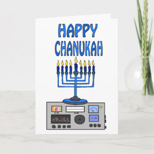 Happy Chanukah Ham Radio Greeting Card Feiertagskarte