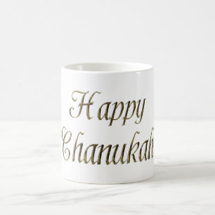 Happy Chanukah Hanukkah Gold Typografie Elegant Kaffeetasse