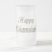Happy Chanukah Hanukkah Gold Typografie Elegant Mattglas Bierglas (Mittel)