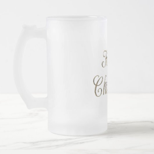 Happy Chanukah Hanukkah Gold Typografie Elegant Mattglas Bierglas (Links)