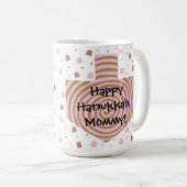 Happy Chanukah/Hanukkah PINK/Brown Star Tasse (VorderseiteRechts)