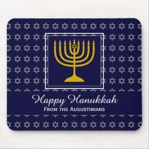 HAPPY CHANUKAH Liebe Joy Peace BLUE Hebrew Mousepad