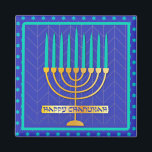 Happy Chanukah Magnet<br><div class="desc">Happy Chanukah,  menorah am Hintergrund von Star of David</div>
