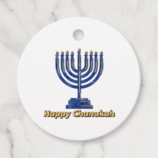 Happy Chanukah Menorah Geschenkanhänger (Vorderseite)