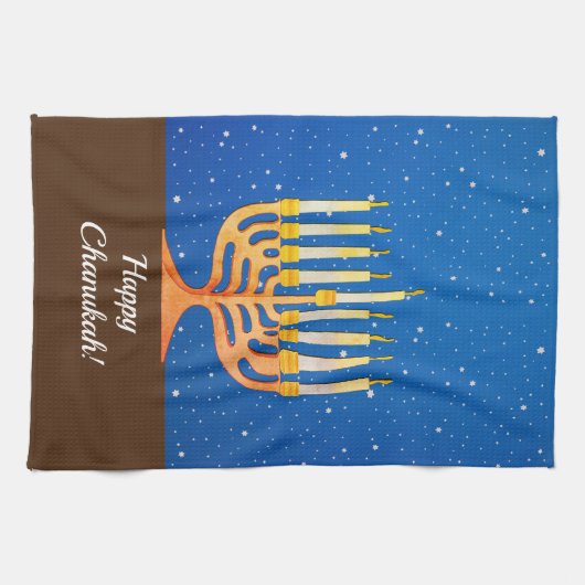 Happy Chanukah! Menorah Geschirrtuch (Horizontal)