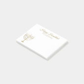 Happy Chanukah Menorah Holiday 4x3 Post-it Klebezettel (angewinkelt)