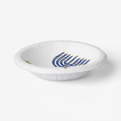 Happy Chanukah Menorah Pappteller (Gewinkelt)