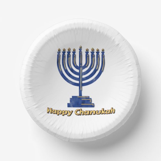 Happy Chanukah Menorah Pappteller (Vorderseite)