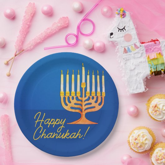 Happy Chanukah! Menorah Pappteller (Party)