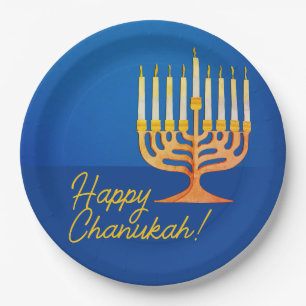 Happy Chanukah! Menorah Pappteller