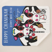 Happy Chanukah Moo Sherpa Blanket/Mittel Sherpadecke (Vorderseite (Horizontal))