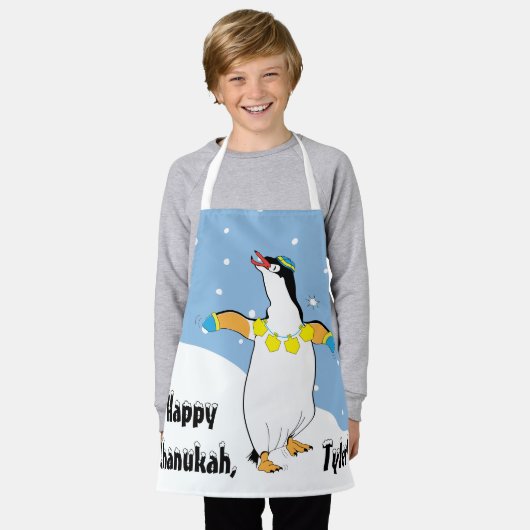 Happy Chanukah Penguin Schürze (Getragen)