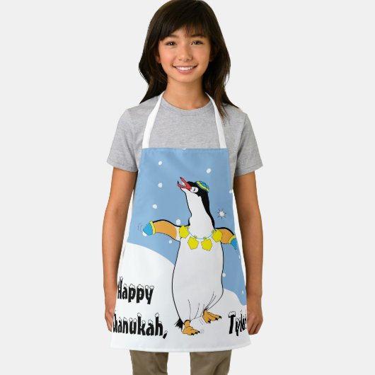 Happy Chanukah Penguin Schürze (Insitu)