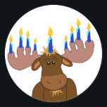 Happy Chanukah Sticker<br><div class="desc">Aufkleber für Geschenke,  Siegel oder Dekorationen - passen Sie Ihren Namen,  das Jahr oder Ihre Auswahl an Gruß an.</div>