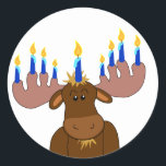 Happy Chanukah Sticker<br><div class="desc">Aufkleber für Geschenke,  Siegel oder Dekorationen - passen Sie Ihren Namen,  das Jahr oder Ihre Auswahl an Gruß an.</div>