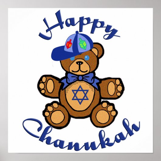 Happy Chanukah Teddy Bear Poster (Vorne)