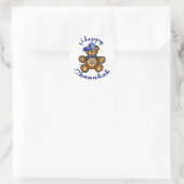 Happy Chanukah Teddy Bear Runder Aufkleber (Tasche)