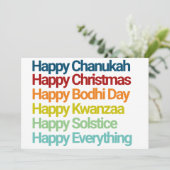 Happy Chanukah Weihnachtsfeiertag Alles Einladung (Stehend Vorderseite)