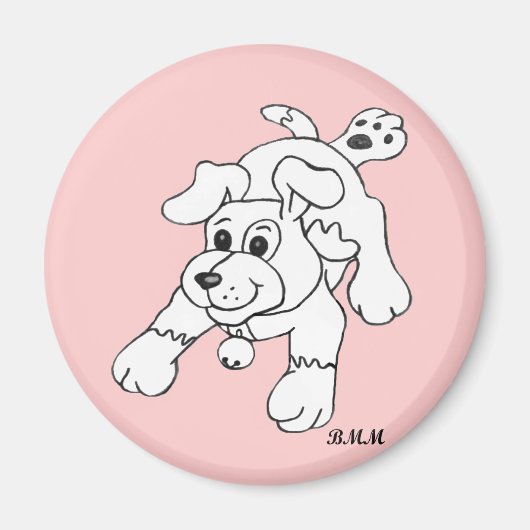 Happy Charcoal Pencil Hund Lineart Zeichnend Magnet (Vorne)