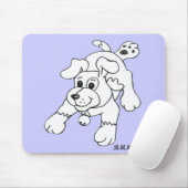 Happy Charcoal Pencil Hund Lineart Zeichnend Mousepad (Mit Mouse)