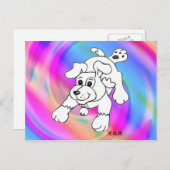 Happy Charcoal Pencil Hund Lineart Zeichnend Postkarte (Vorne/Hinten)