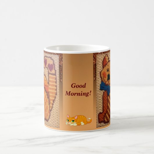 Happy Charming Textured Cat Kaffeetasse (Mittel)