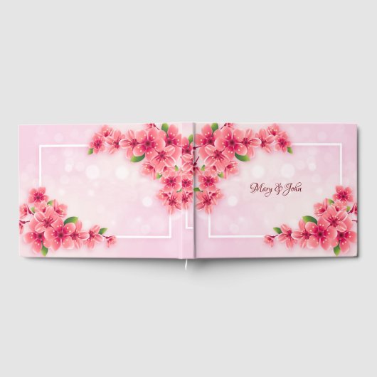 Happy Charry Pink Hochzeit Gästebuch (Voll)