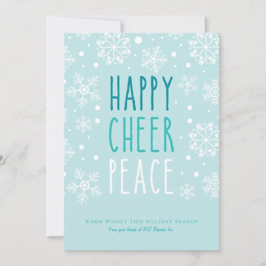 Happy Cheer Peace Feiertagskarte (Vorderseite)