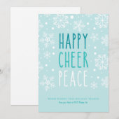 Happy Cheer Peace Feiertagskarte (Vorne/Hinten)