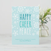 Happy Cheer Peace Feiertagskarte (Stehend Vorderseite)