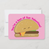 Happy Cheeseburger Kid's Valentine Day Card Dankeskarte (Vorderseite)