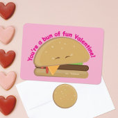 Happy Cheeseburger Kid's Valentine Day Card Dankeskarte