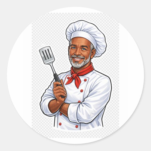 happy chef cooking kitchen funny chef sticker (Vorderseite)