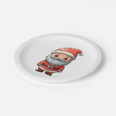 Happy Chibi Santa Claus Character Design Pappteller (Schrägansicht)