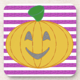 Happy Chic Modern Orange Pumpkin Purple Geometric Getränkeuntersetzer