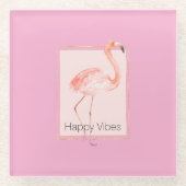 Happy Chic Pink Flamingo Glasuntersetzer (Vorderseite)