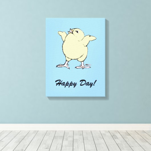 Happy Chick Leinwanddruck (Insitu (Holzboden))