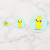 Happy Chick on Light Blue Table Confetti Konfetti (Vorderseiten)