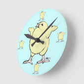 Happy Chick Runde Wanduhr (Winkel)