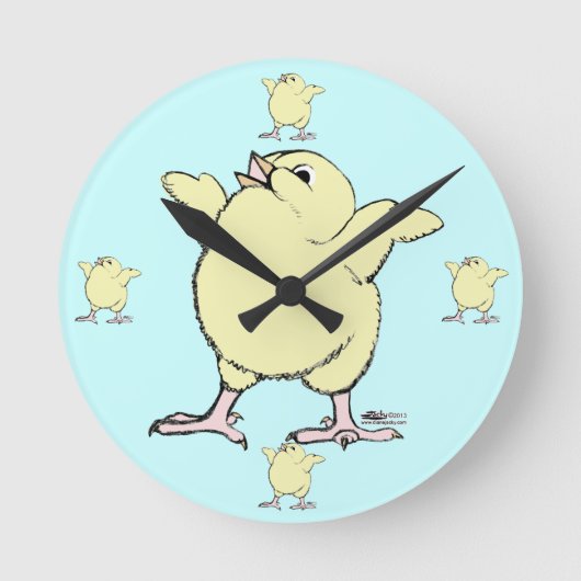 Happy Chick Runde Wanduhr (Vorderseite)