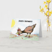 Happy Chicken Birthday Card Karte (Gelbe Blume)