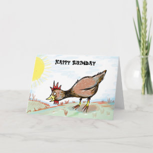 Happy Chicken Birthday Card Karte