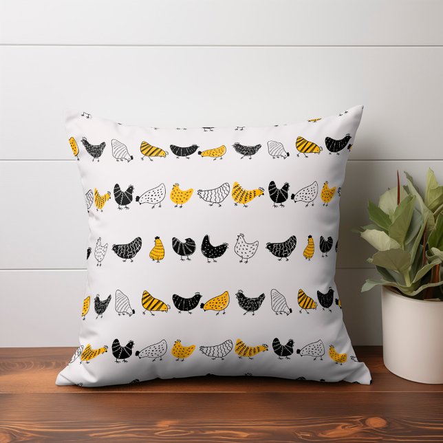 Happy Chicken Country Farm Animal Muster Kissen (chicken pattern throw pillow)